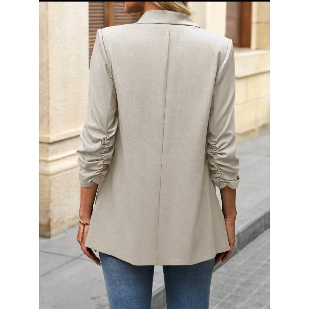 Lapel collar blazer jacket white minimalist business - Picture 11 of 11